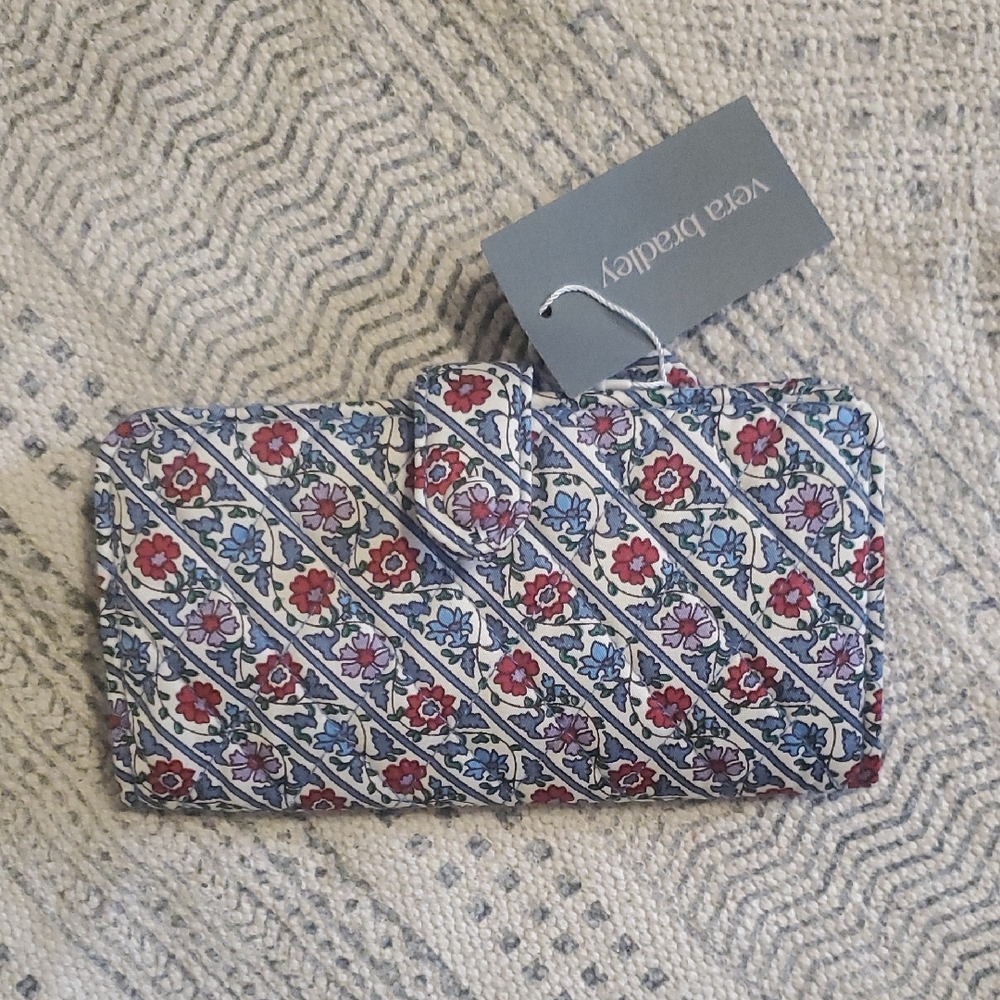 Vera Bradley Floral Wallet - Blue, Red, and Purple